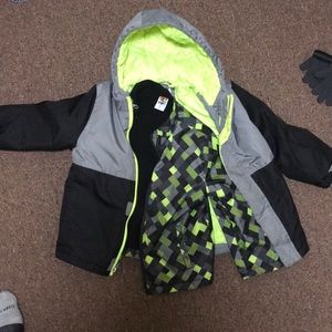 Boys 4T Winter Jacket (2 in 1) Snow Pants + H & M